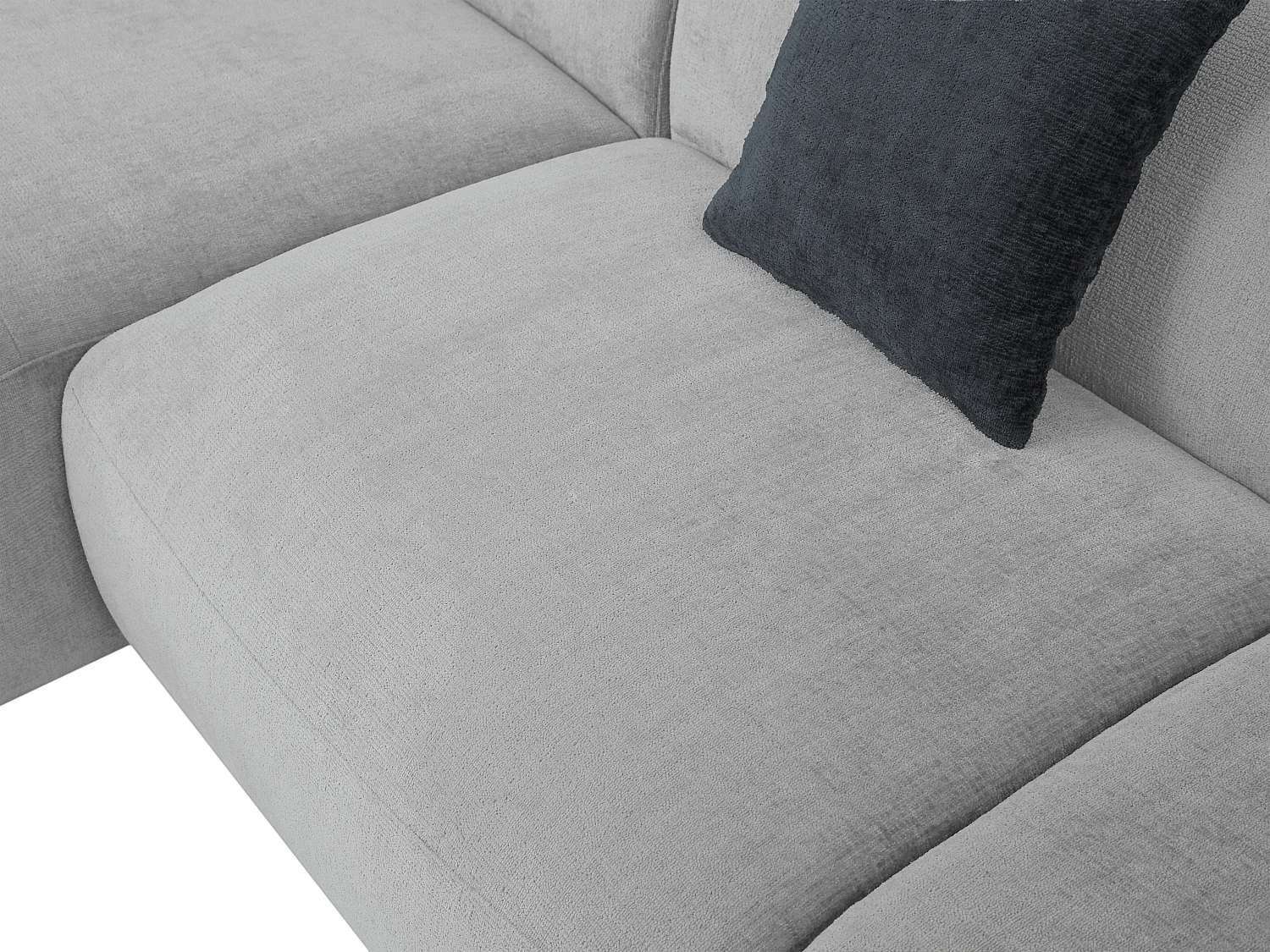 Vänstervänd soffa i grått tyg TANCAVO