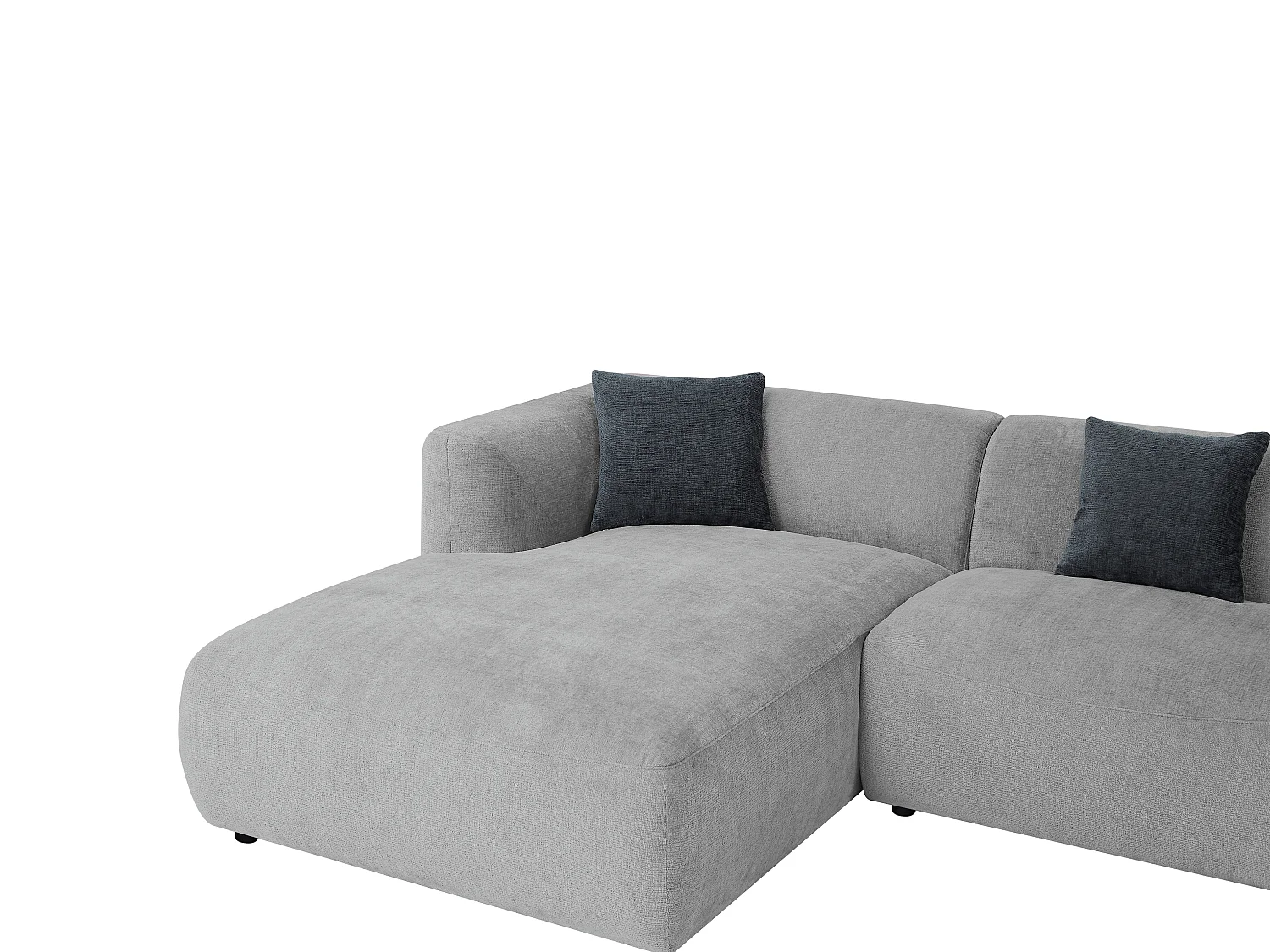 Vänstervänd soffa i grått tyg TANCAVO