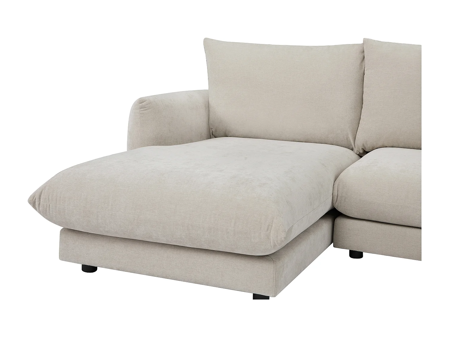 Canapé d'angle gauche en tissu beige RUNILIO