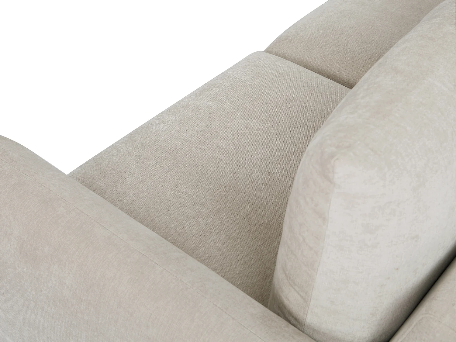 Canapé d'angle gauche en tissu beige RUNILIO