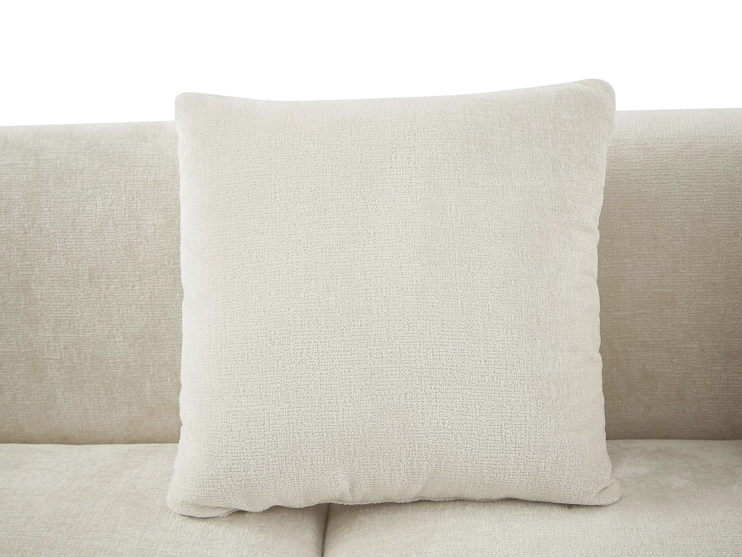 Canapé d'angle droit en velours texturé beige BAVOPO