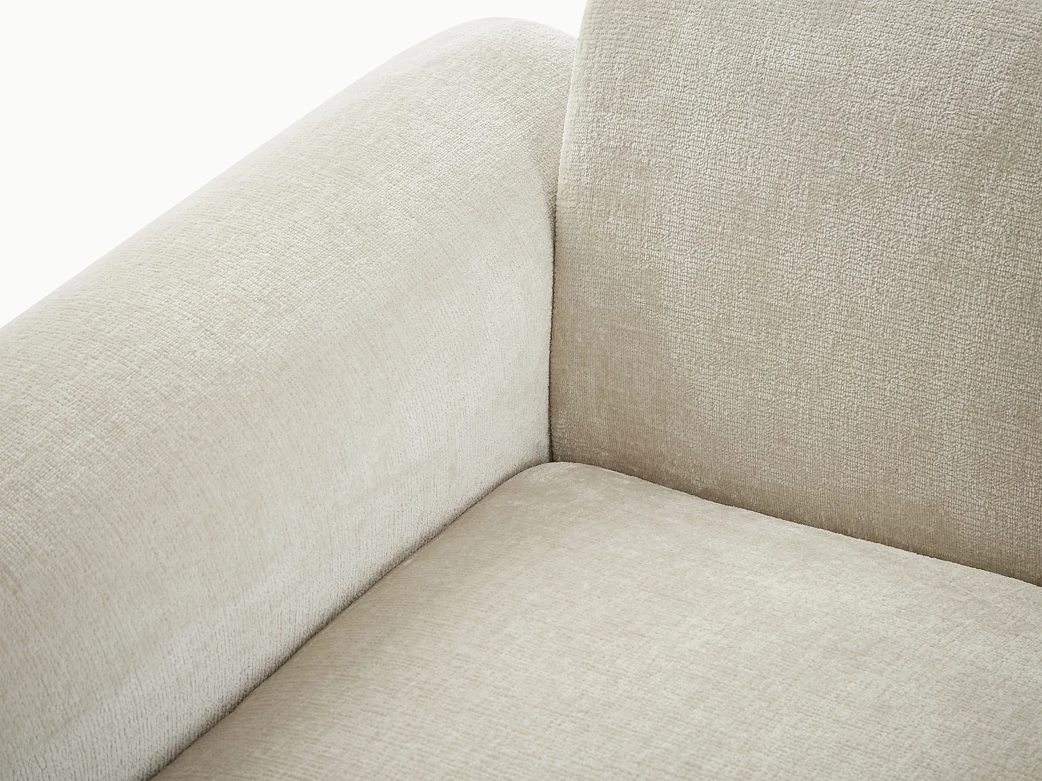 Hörnsoffa högerställd beige texturerad sammet BAVOPO