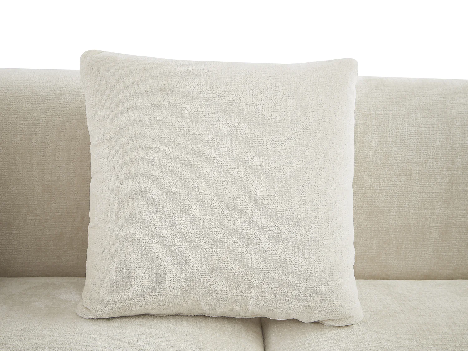 Canapé d'angle gauche en velours texturé beige BAVOPO