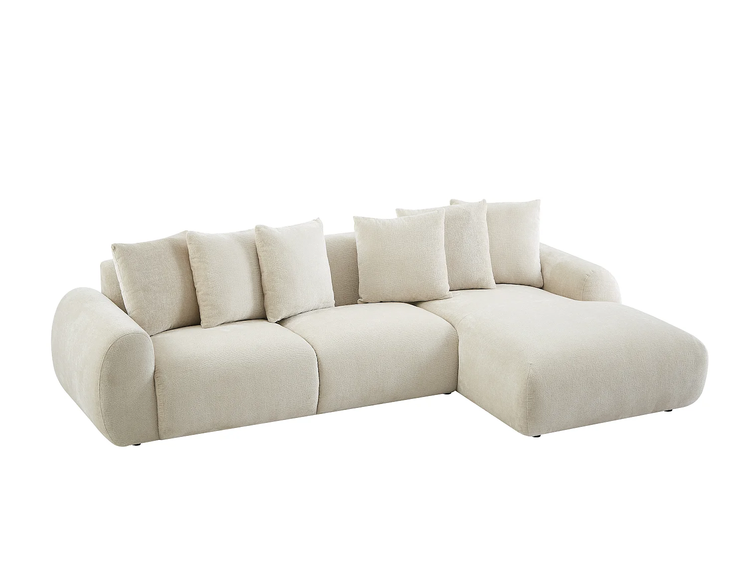 Divano angolo a sinistra in Velluto testurizzato Beige  - BAVOPO