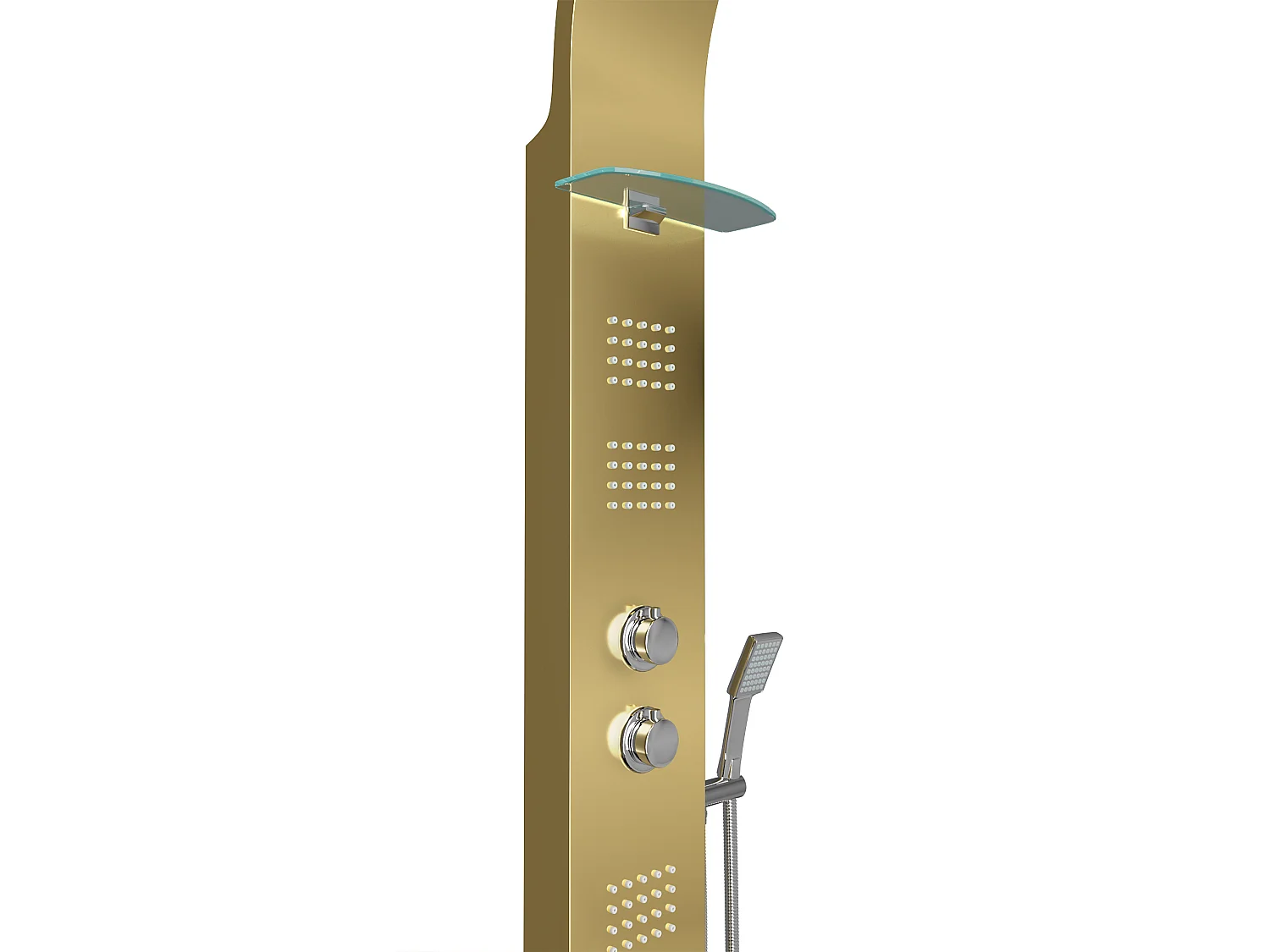 Colonna da doccia idromassaggio termostatico JOSTA - dorato - 45x150 cm