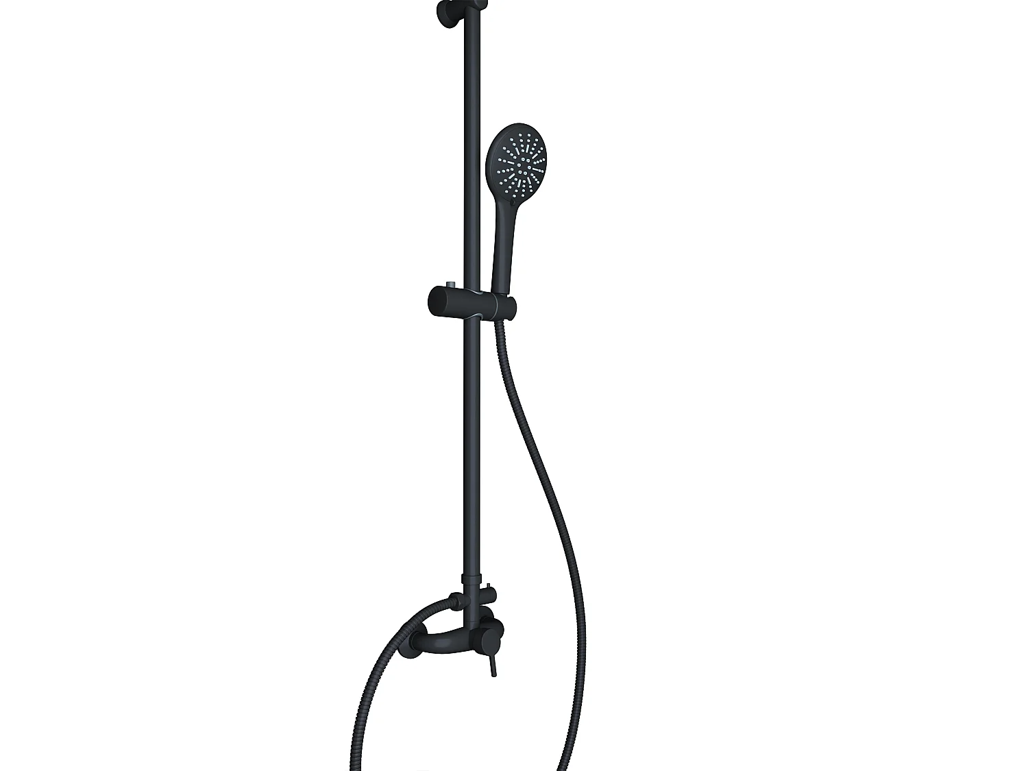 Duschsäule - Edelstahl - H. 127 cm - Mattschwarz - AITA