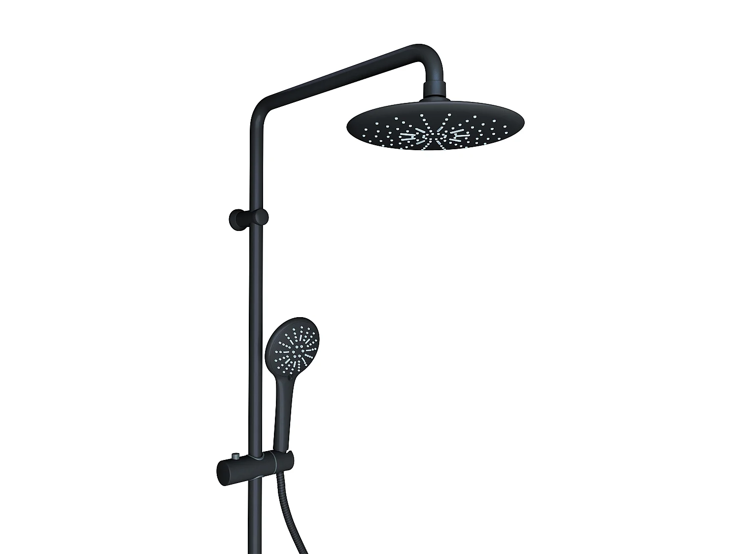 Duschsäule - Edelstahl - H. 127 cm - Mattschwarz - AITA