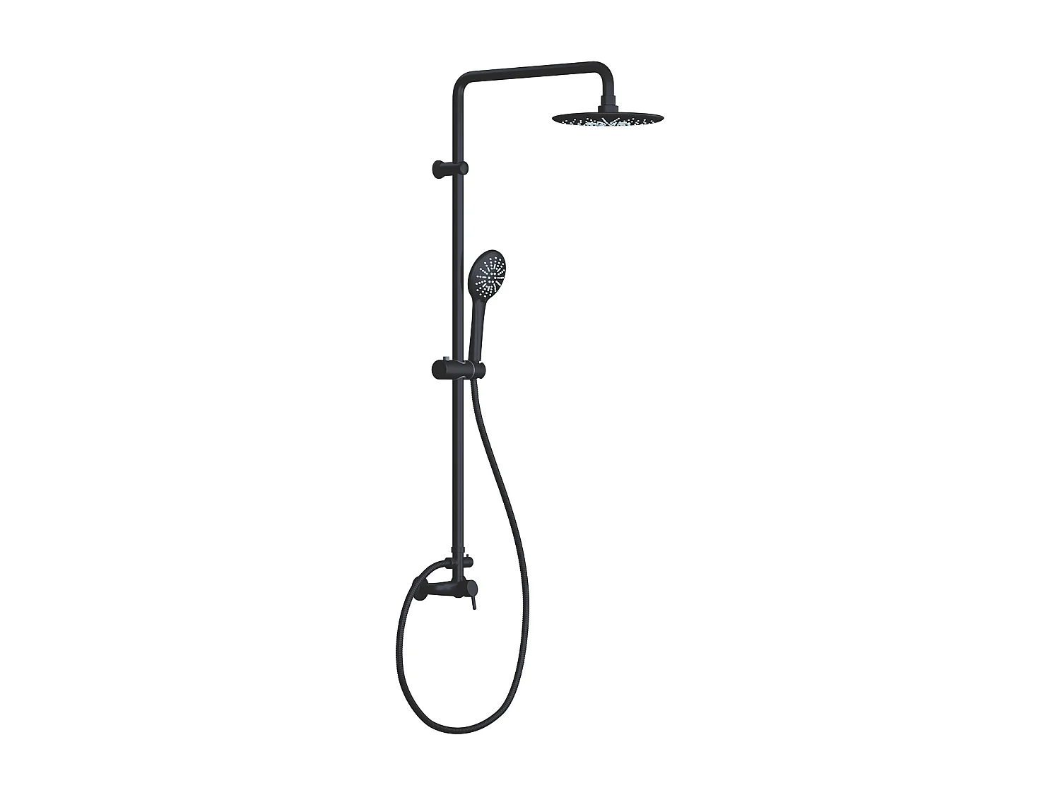 Duschpelare i matt svart rostfritt stål - 116 cm - AITA