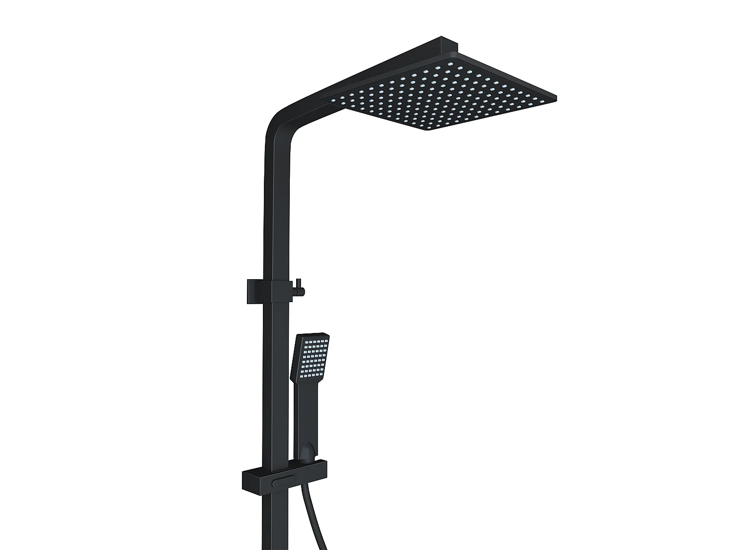 Duschsäule mattschwarzer Edelstahl - 125 cm - Schwarz - PENEDA