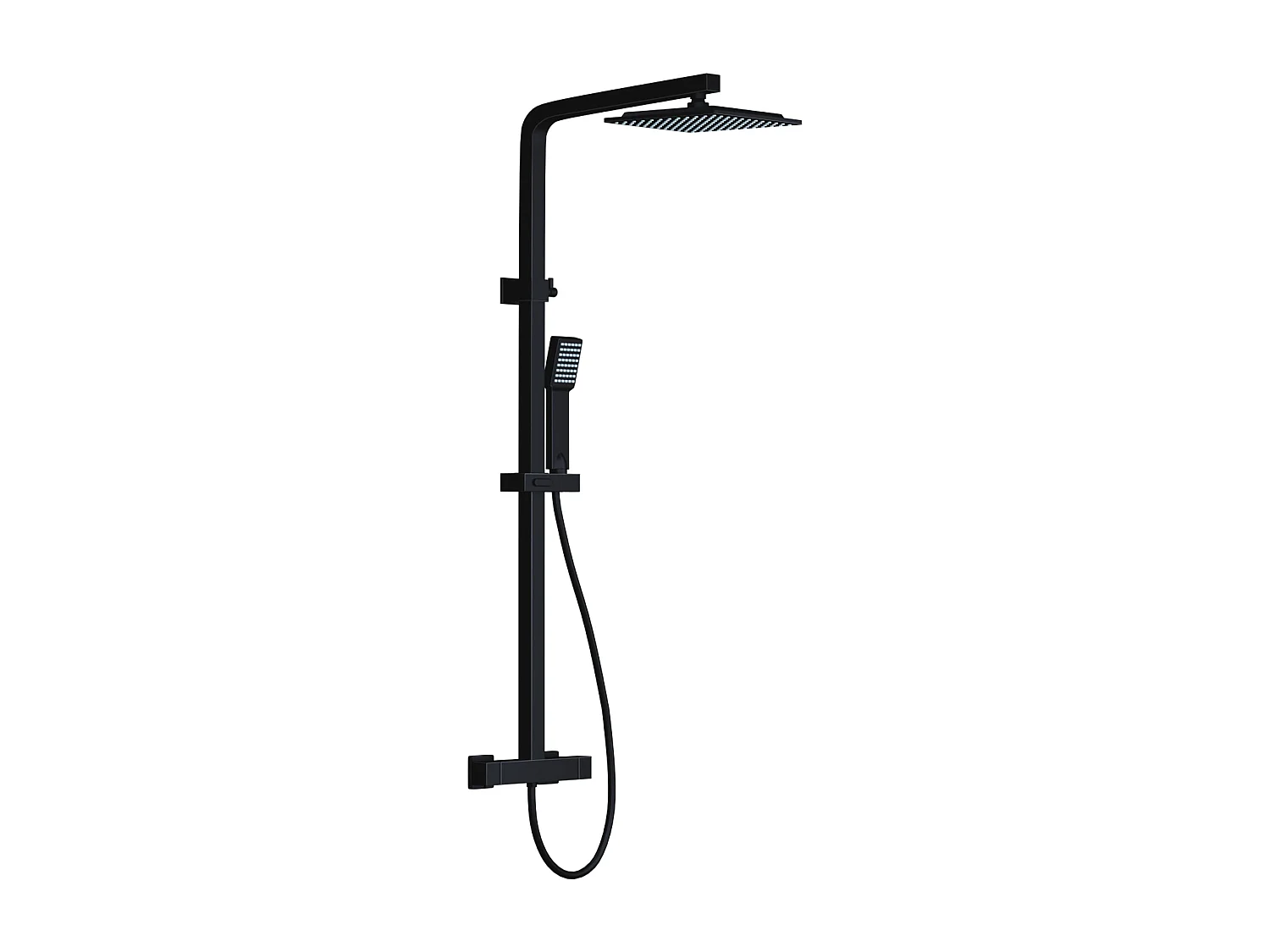 Colonne de douche thermostatique en acier inoxydable - 120 cm - Noir mat - PENEDA