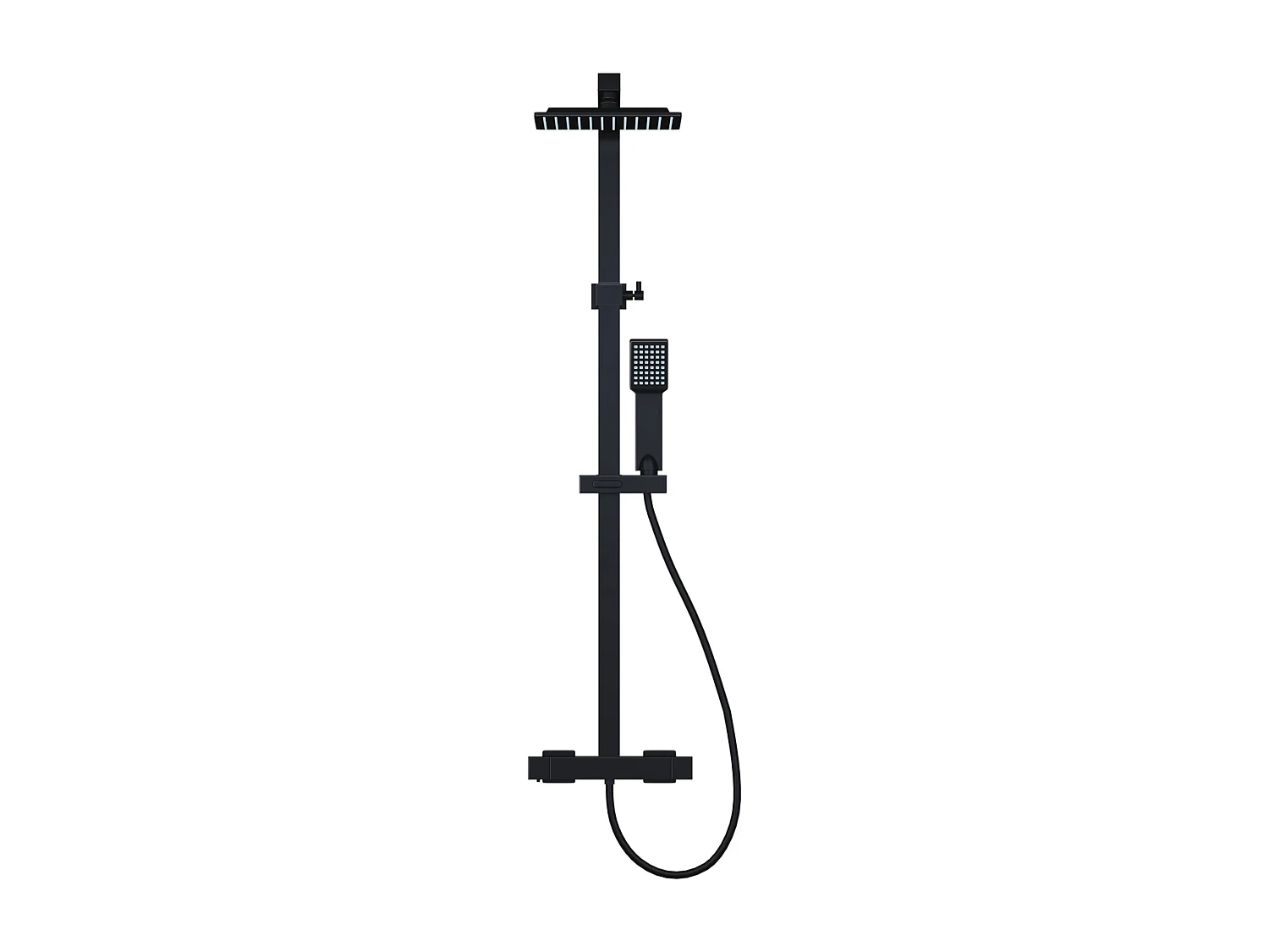 Colonne de douche thermostatique en acier inoxydable - 120 cm - Noir mat - PENEDA