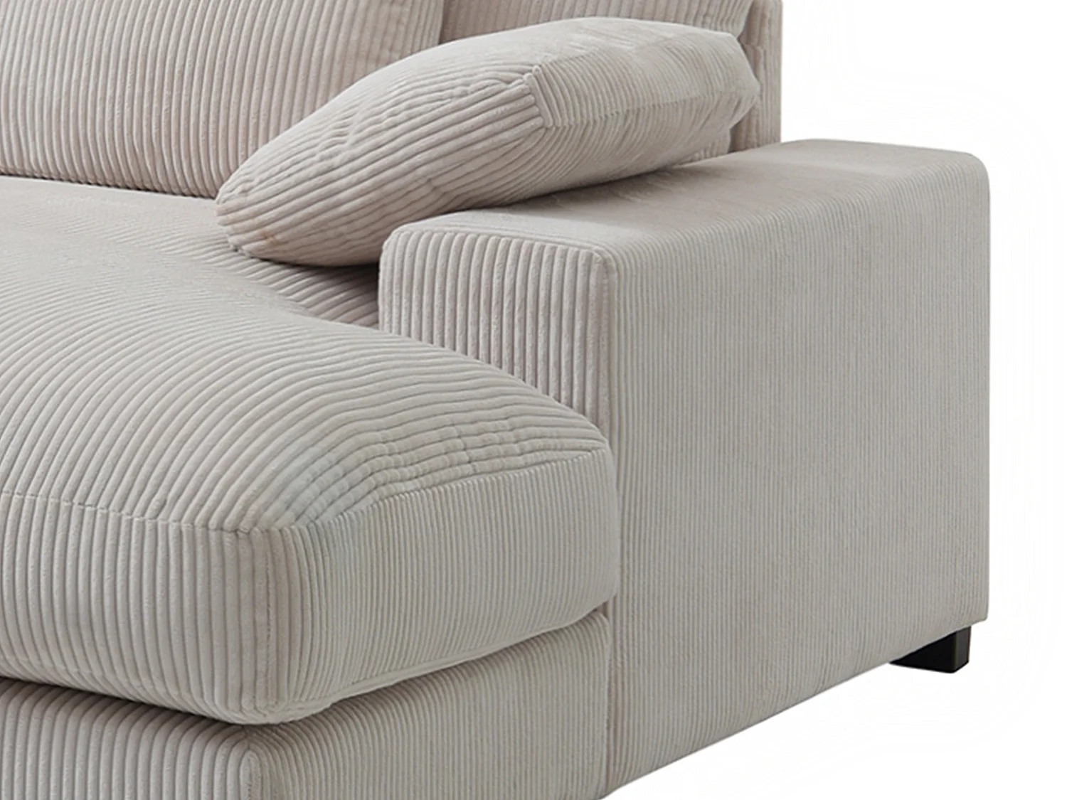 Große Wohnlandschaft - Ecke rechts - Cord - Beige - RIADOPI