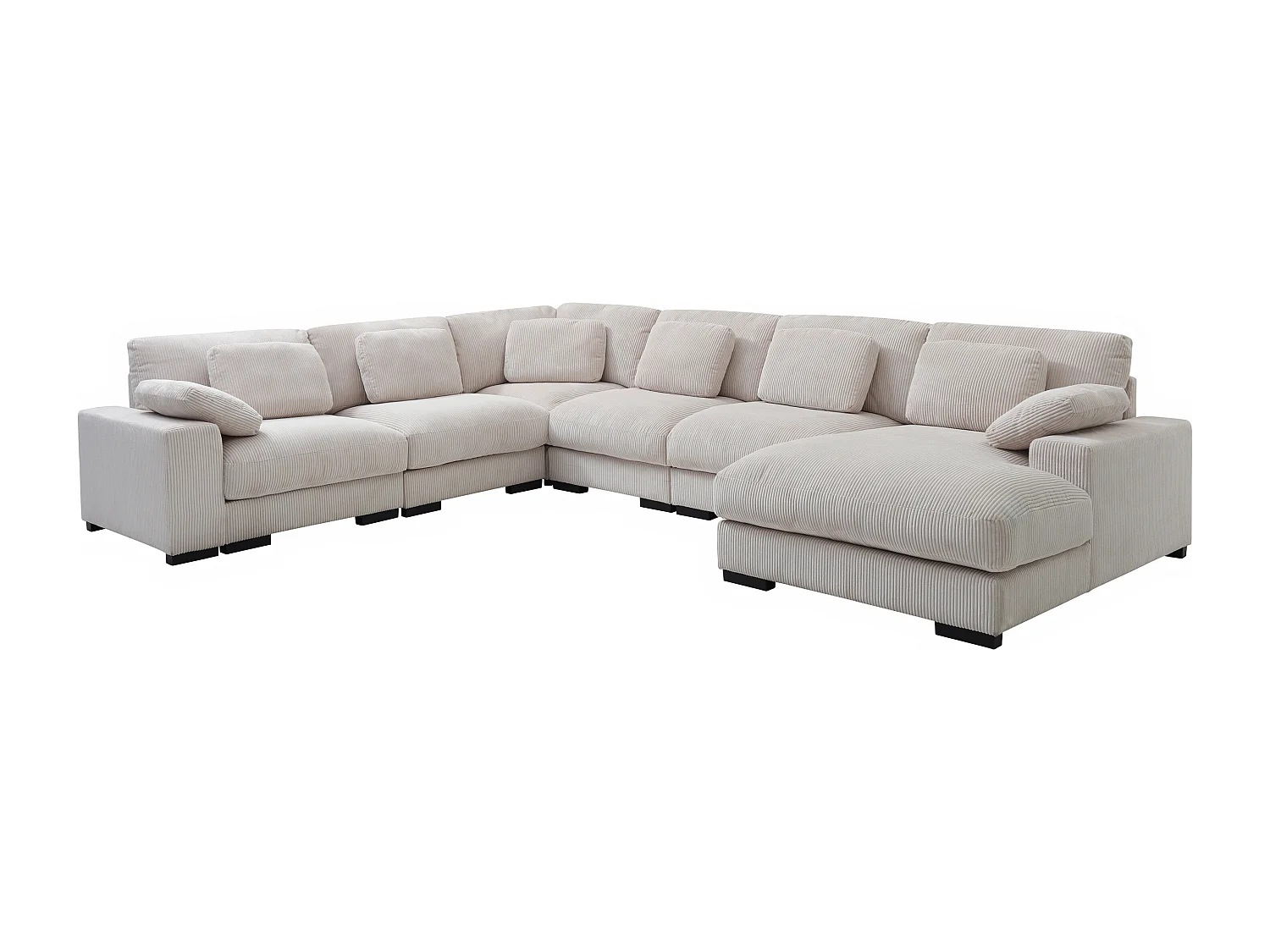 Große Wohnlandschaft - Ecke rechts - Cord - Beige - RIADOPI