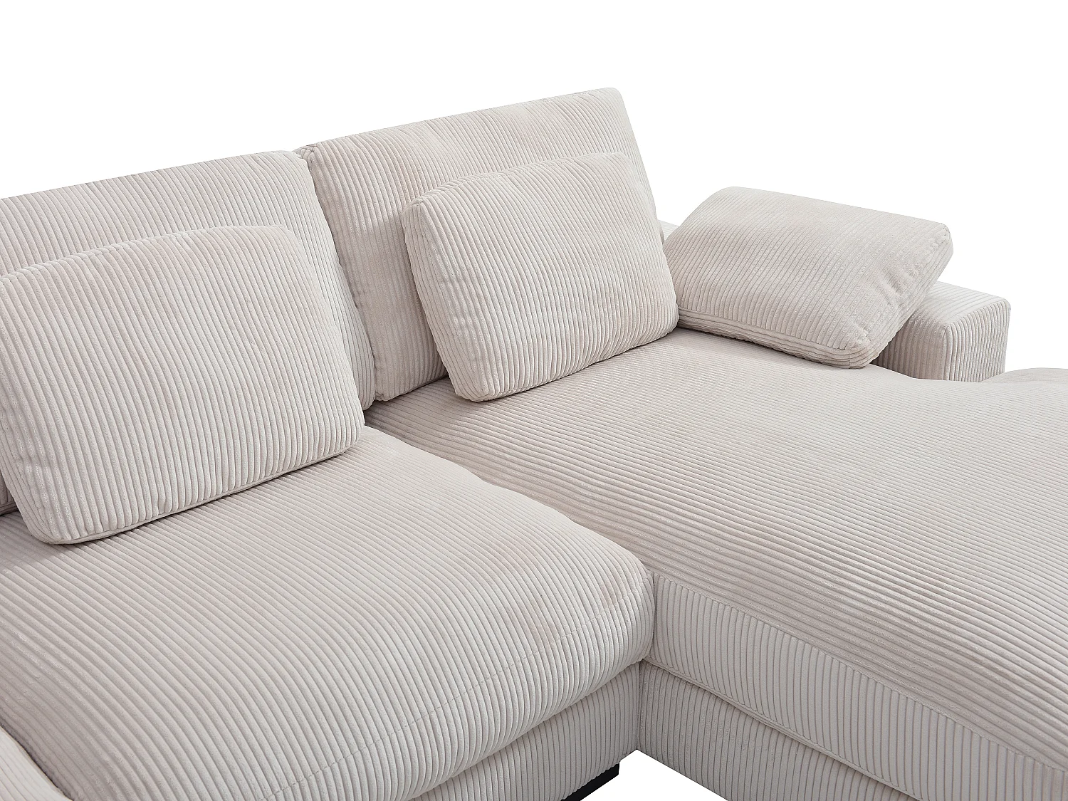 Große Wohnlandschaft - Ecke rechts - Cord - Beige - RIADOPI