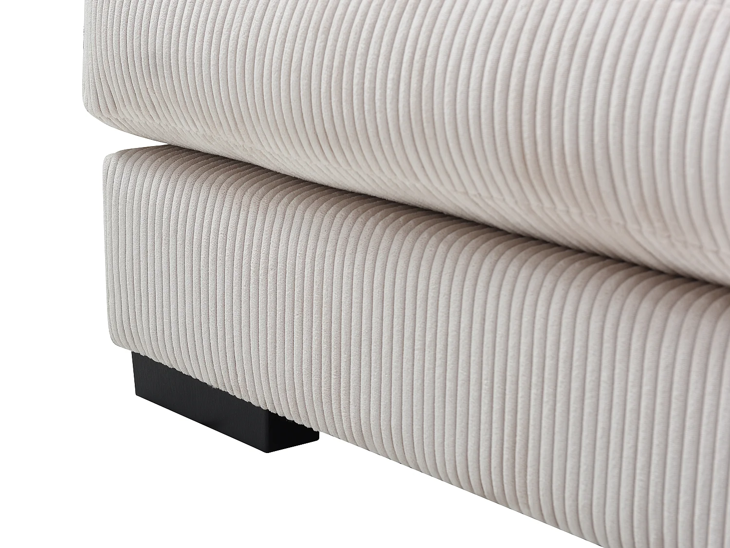 Kanapa narożna lewostronna wieloosobowa dużych rozmiarów z beżowego sztruksu - RIADOPI