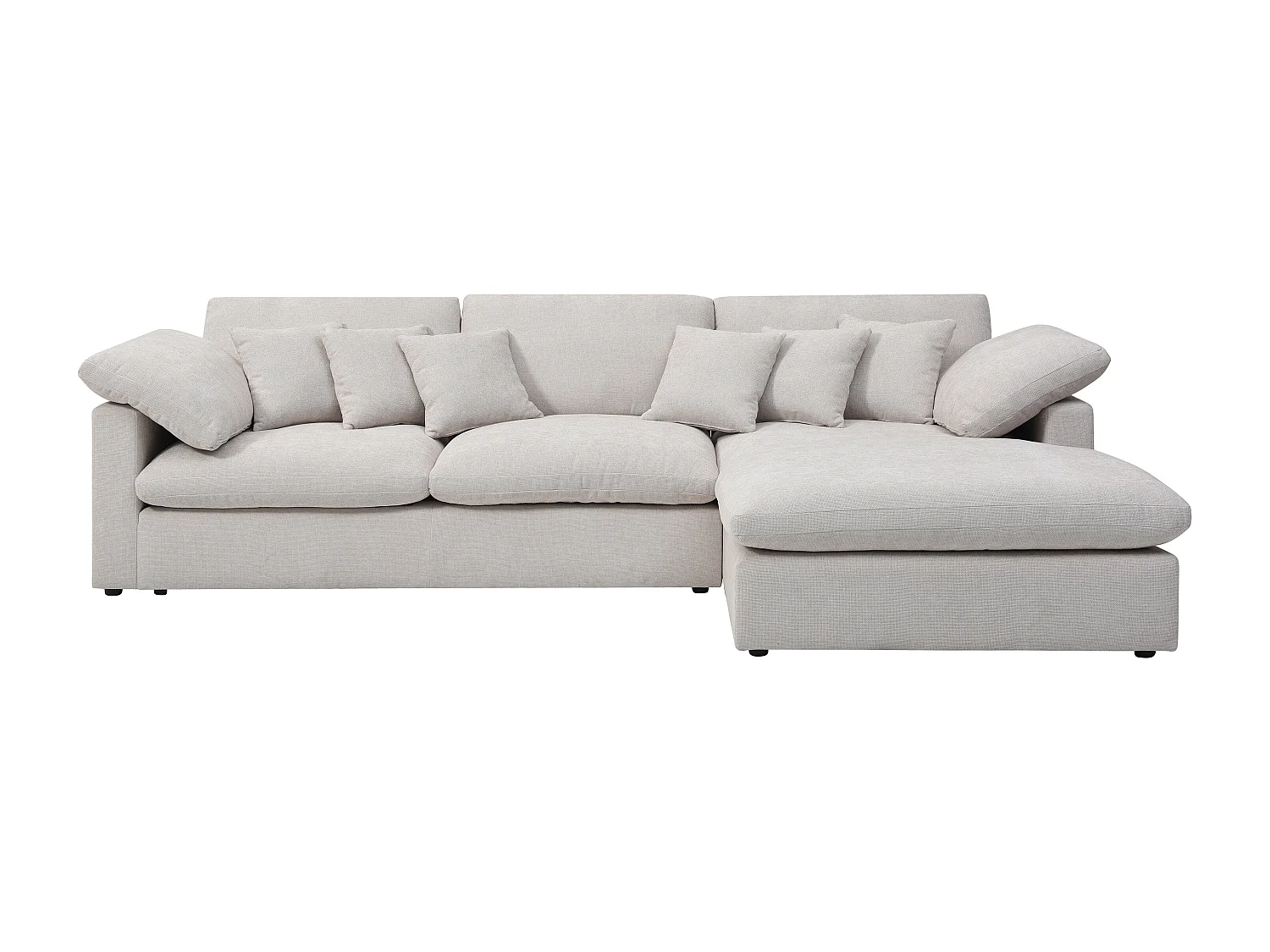Ecksofa - Ecke rechts - Strukturstoff - Beige - TRODANO