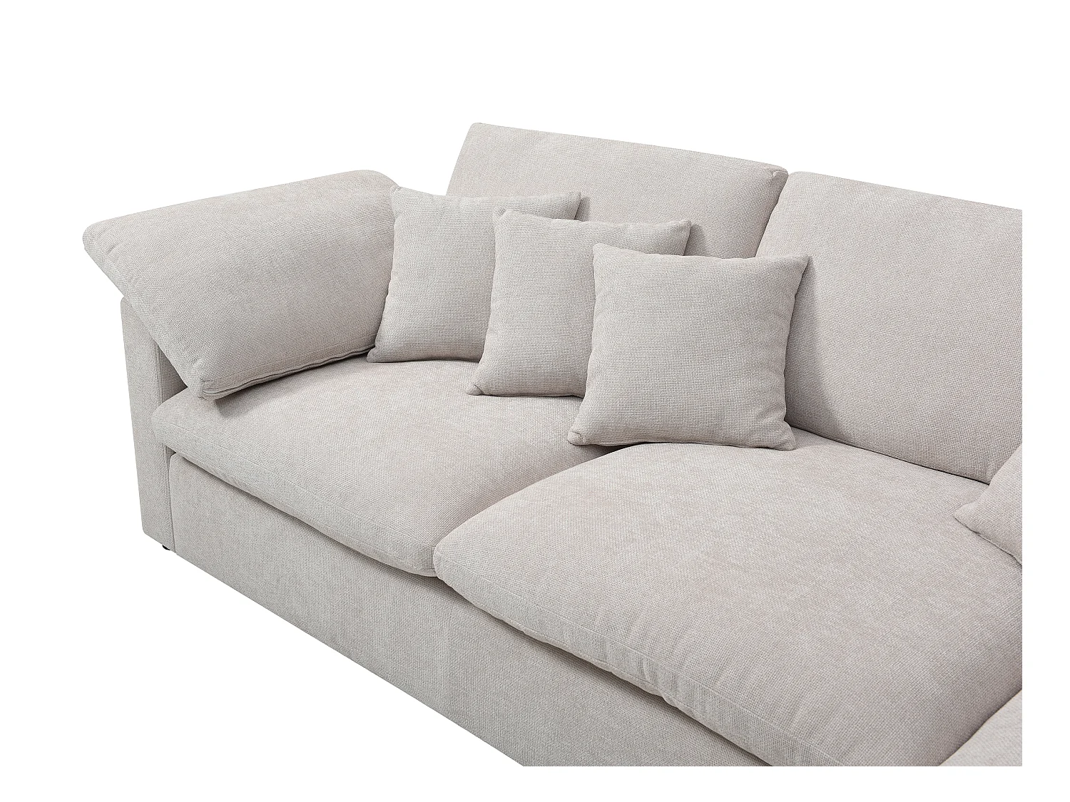 Ecksofa - Ecke rechts - Strukturstoff - Beige - TRODANO