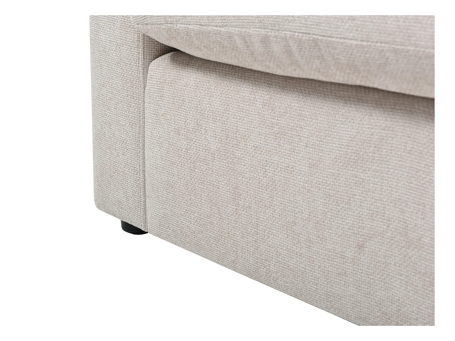 Ecksofa - Ecke rechts - Strukturstoff - Beige - TRODANO