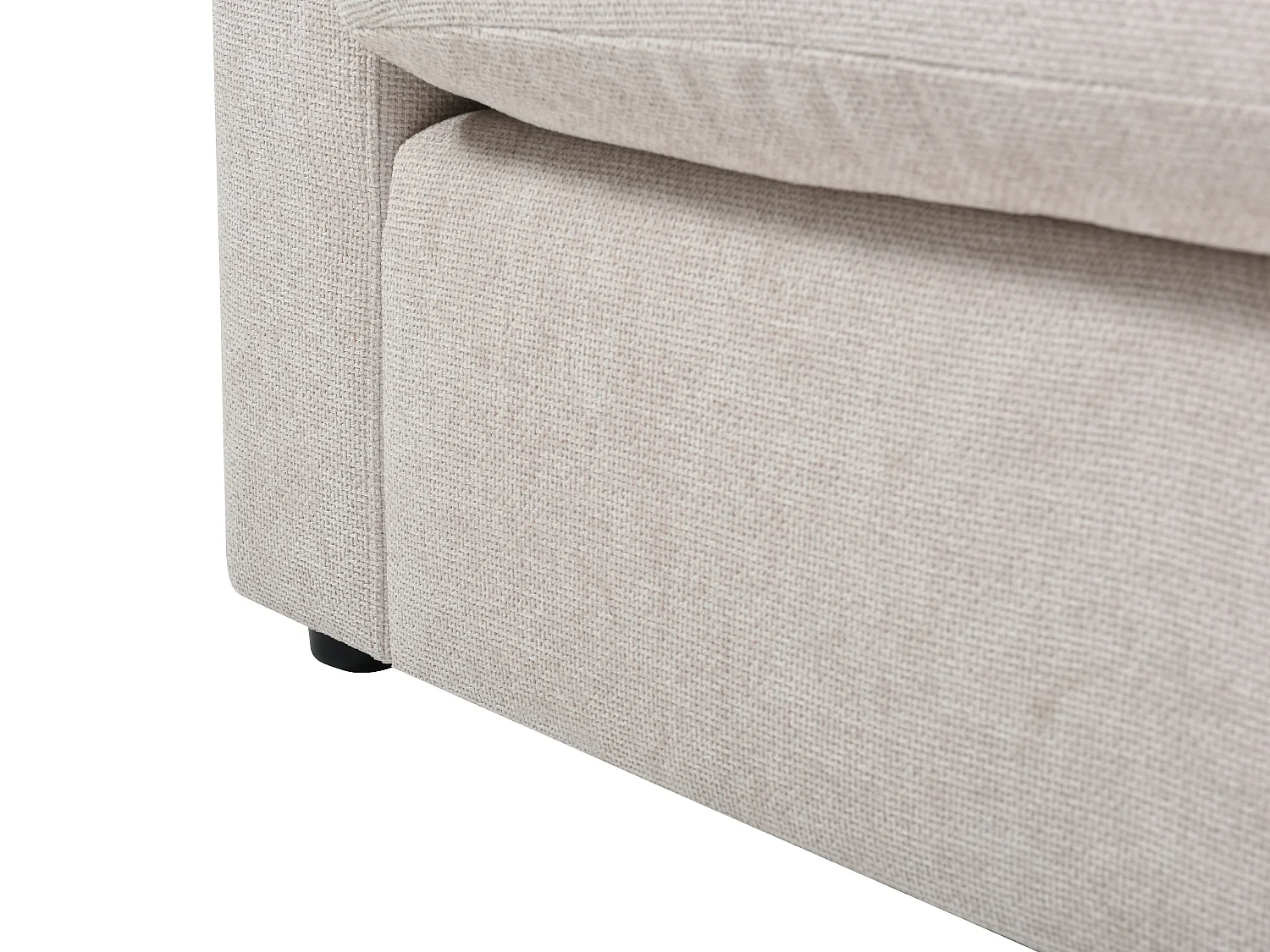 Canapé d'angle gauche en tissu texturé beige TRODANO