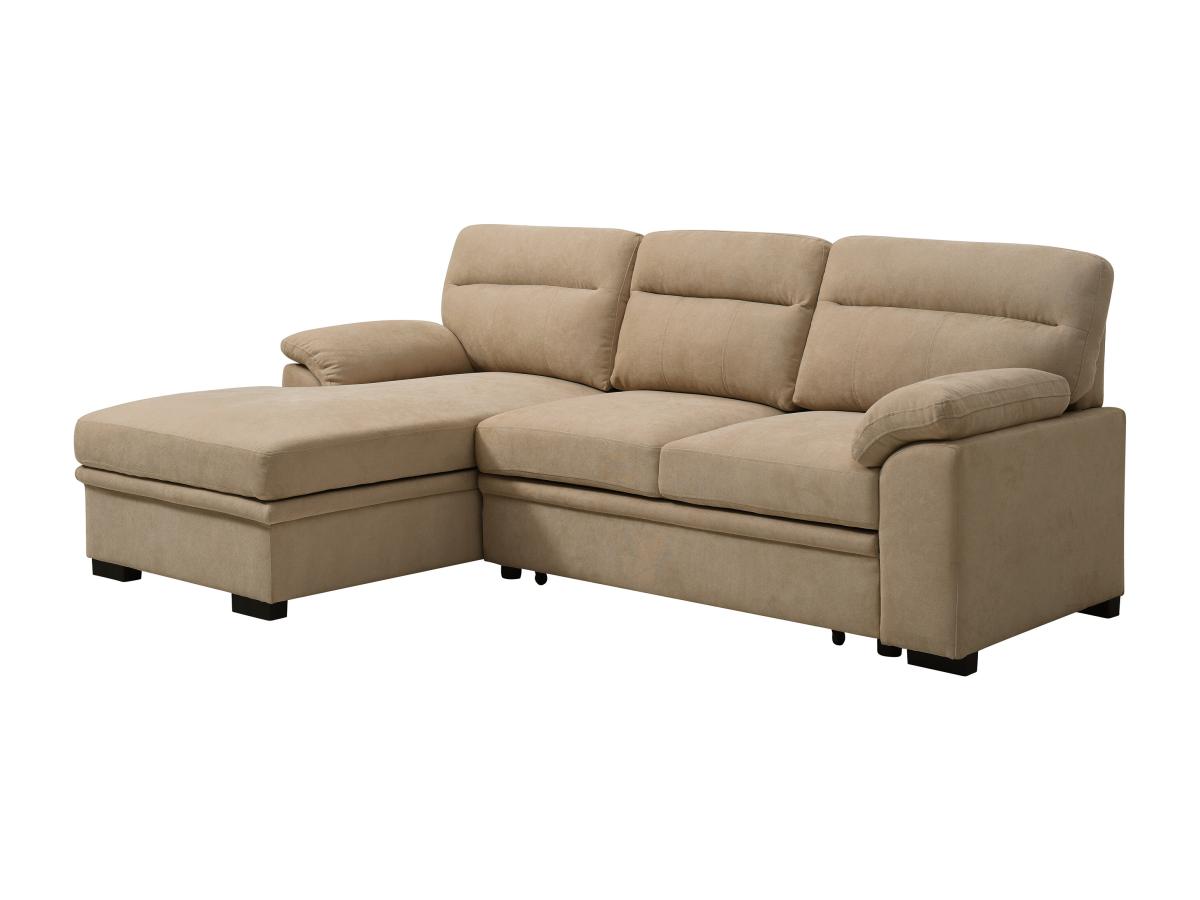 Ecksofa mit Schlaffunktion - Ecke links - Stoff - Beige - ULENIO günstig online kaufen