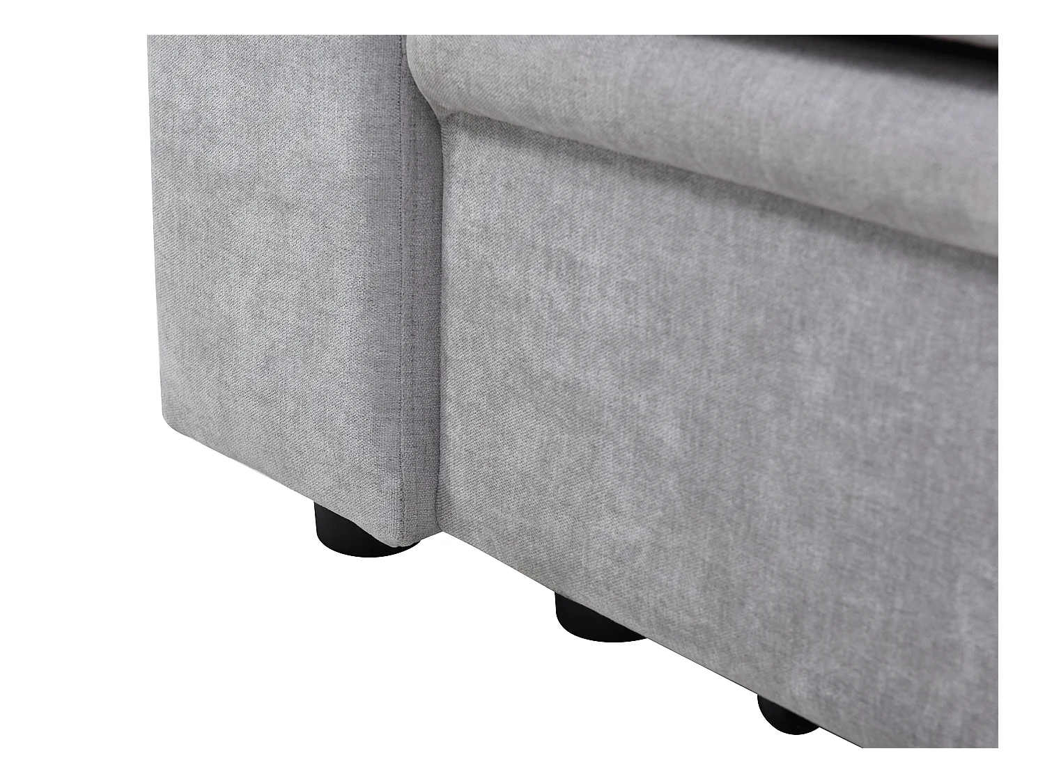 Canapé d'angle droit convertible en tissu gris ULENIO
