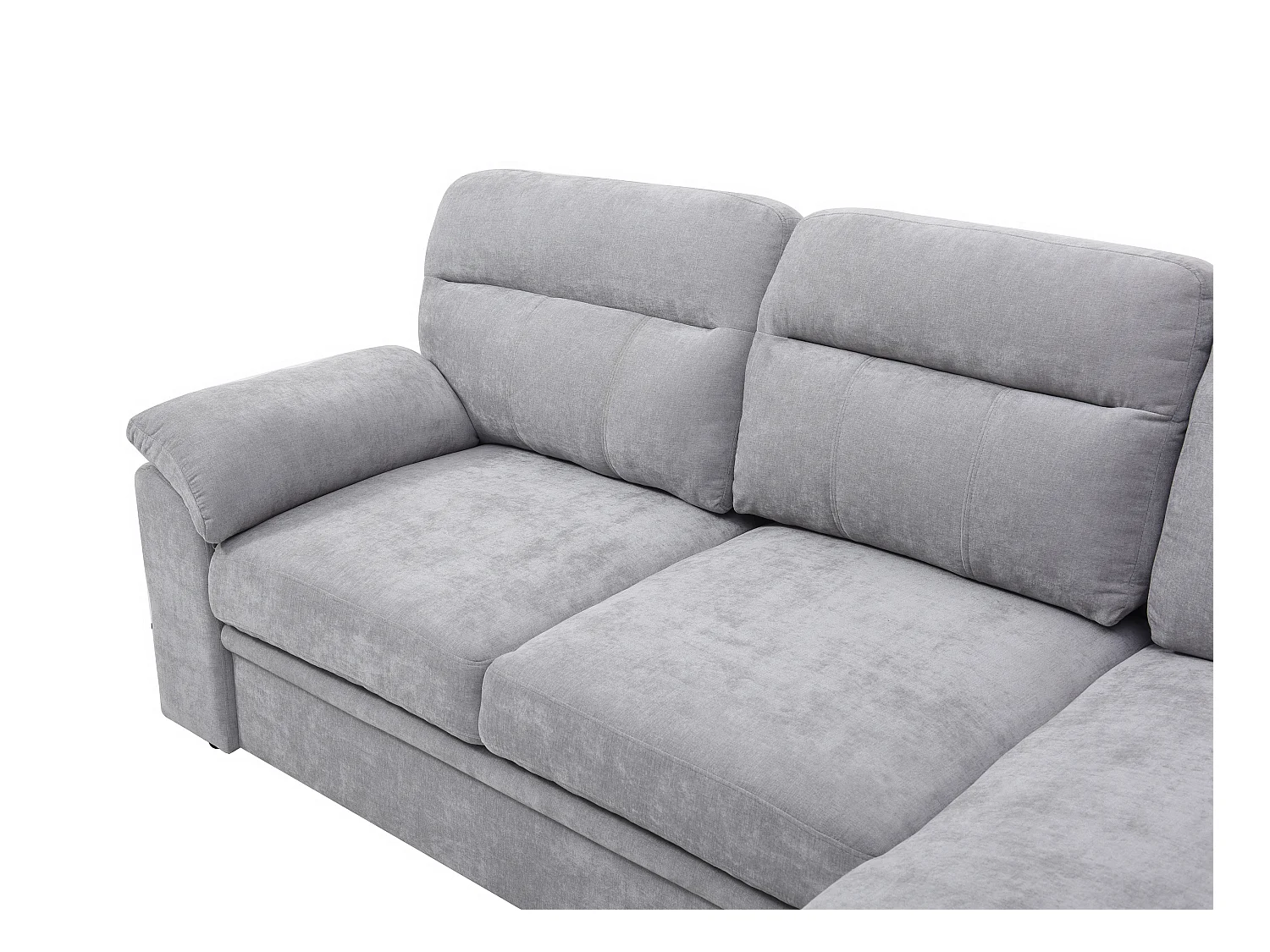 Canapé d'angle droit convertible en tissu gris ULENIO