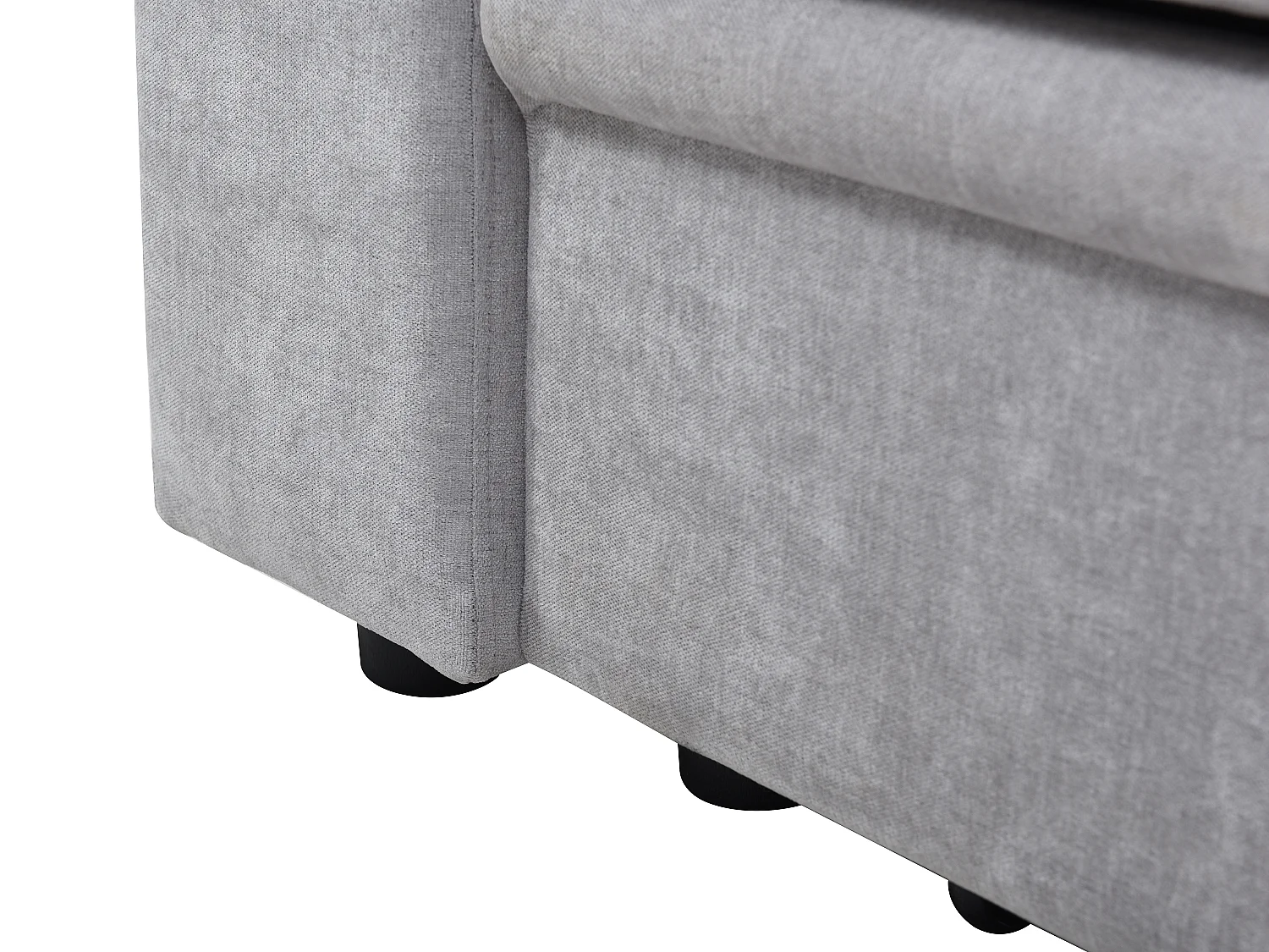 Kanapa narożna prawostronna rozkładana z szarą tapicerką - ULENIO