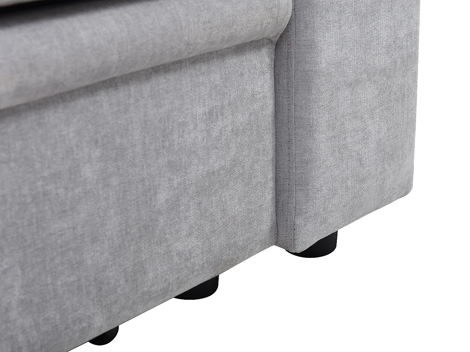 Ecksofa mit Schlaffunktion - Ecke links - Stoff - Grau - ULENIO