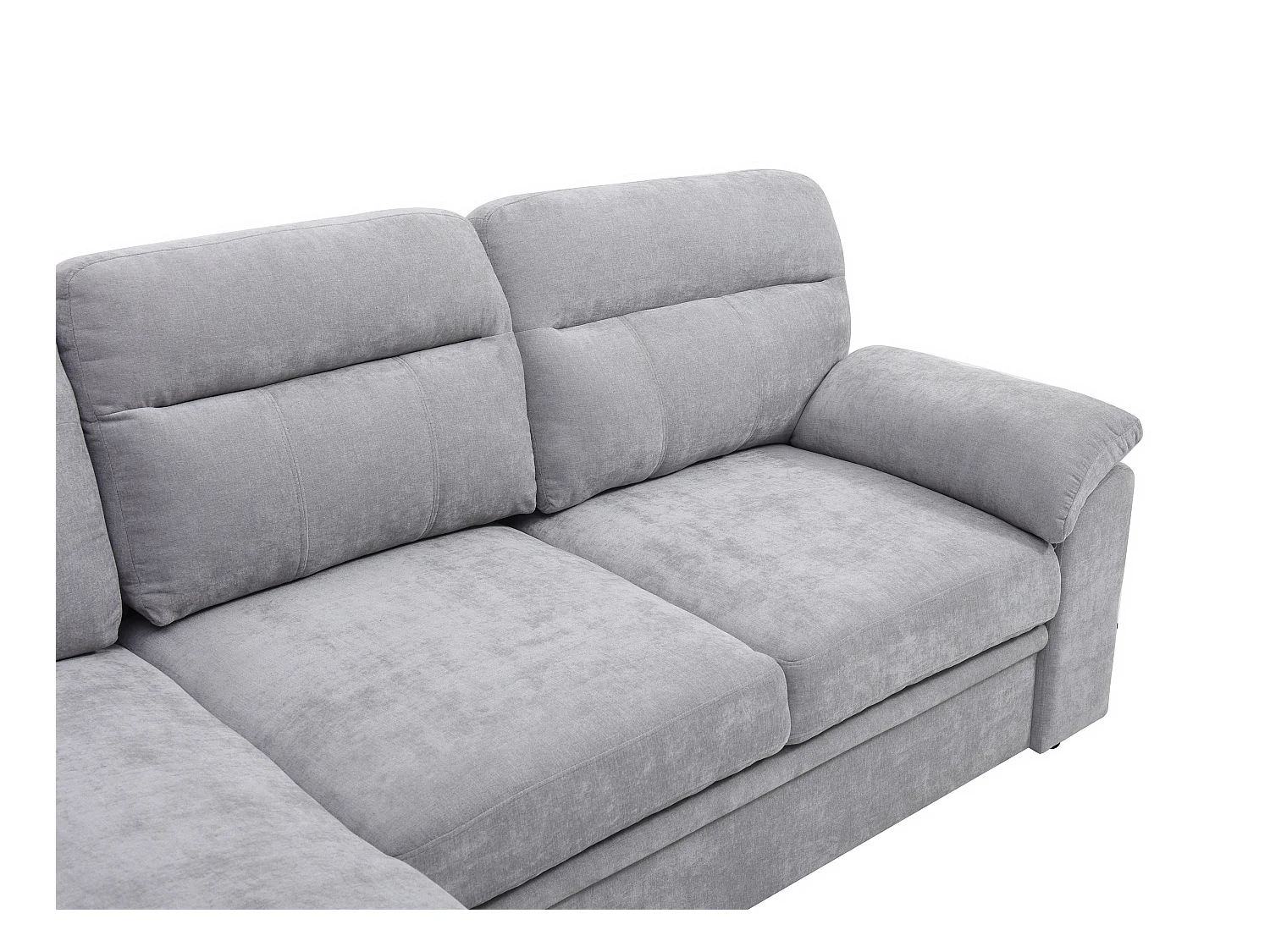 Ecksofa mit Schlaffunktion - Ecke links - Stoff - Grau - ULENIO