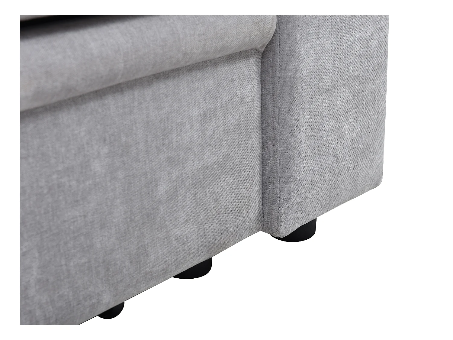 Sofá rinconera izquierda de tela gris ULENIO
