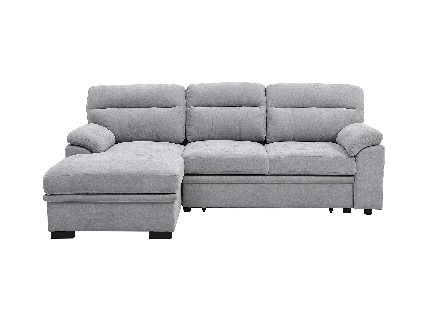 Sofá rinconera izquierda de tela gris ULENIO