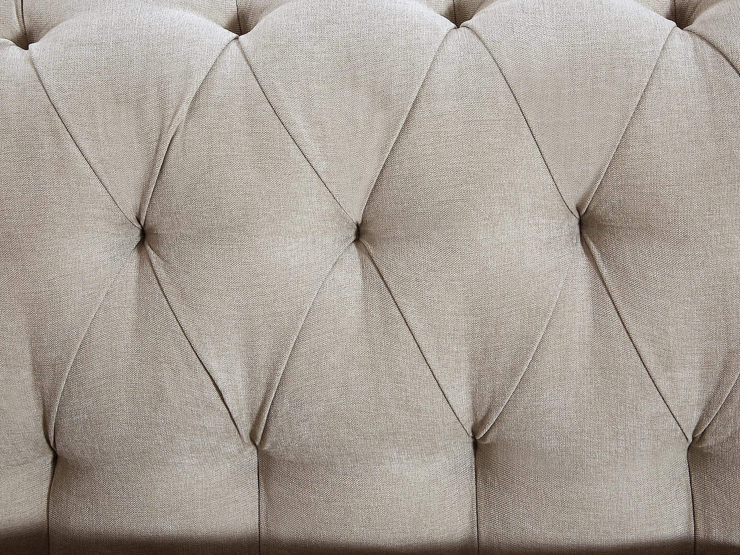 Chesterfield-zitbank 3 plaatsen in beige stof CRONEL