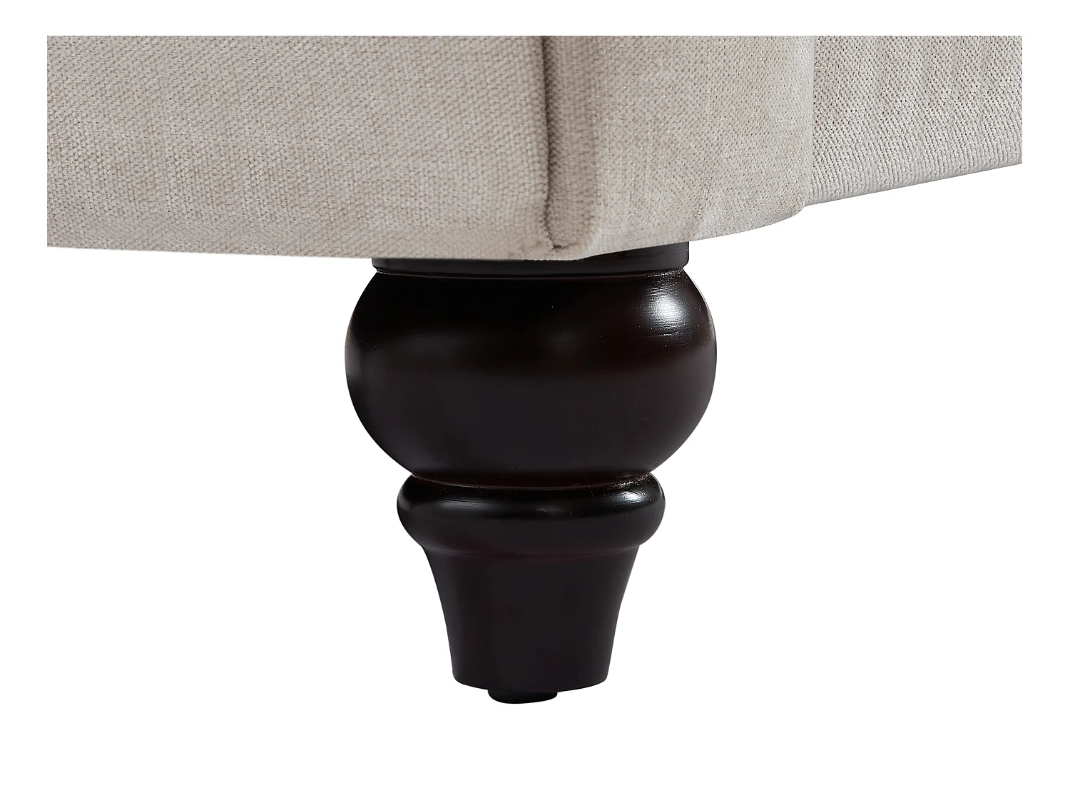Canapé chesterfield 3 places en tissu beige CRONEL