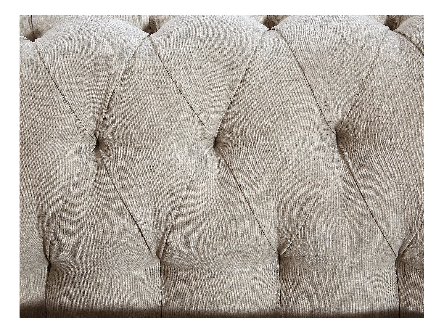 Canapé chesterfield 3 places en tissu beige CRONEL