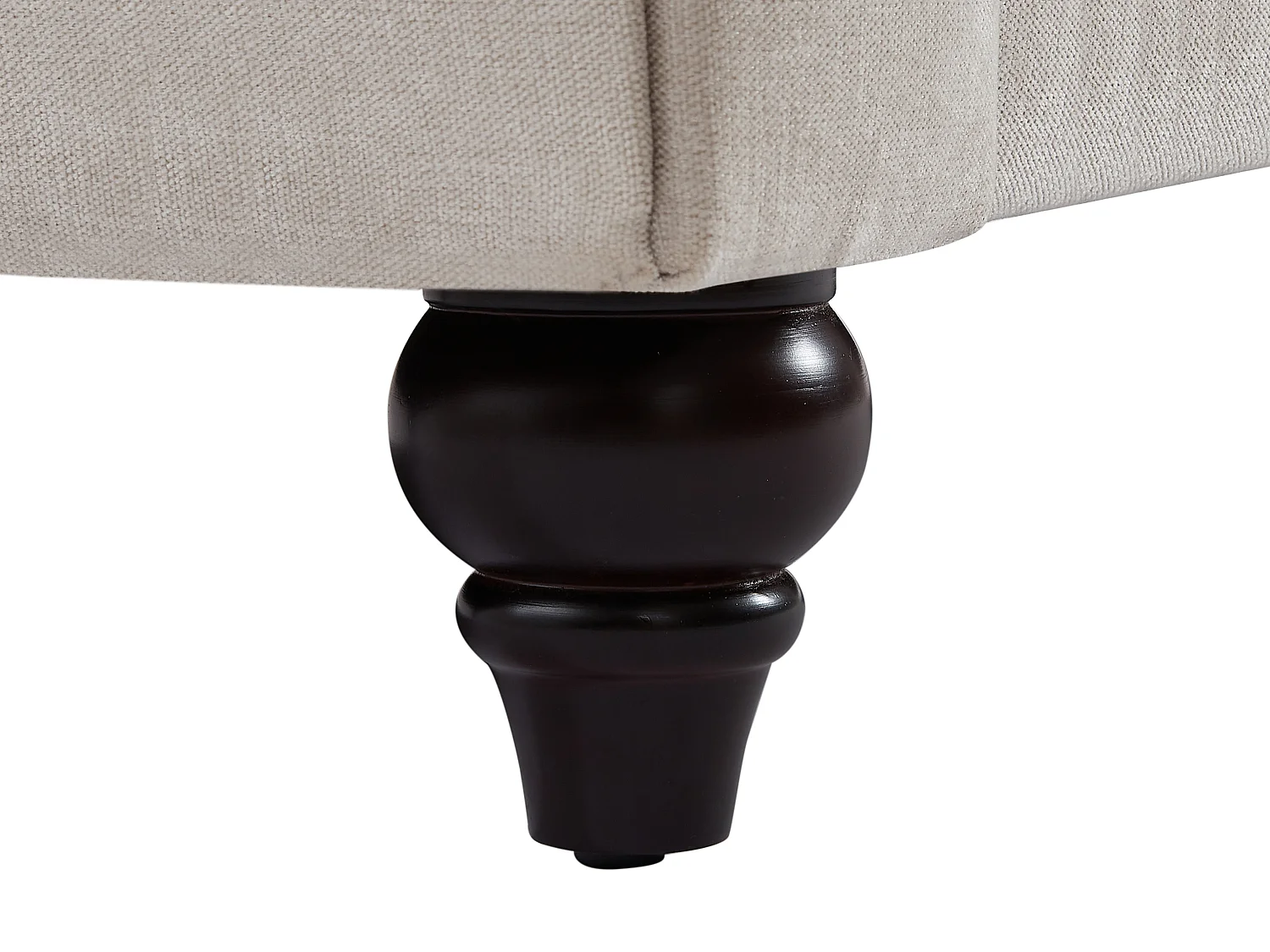 Chesterfield-zitbank 3 plaatsen in beige stof CRONEL