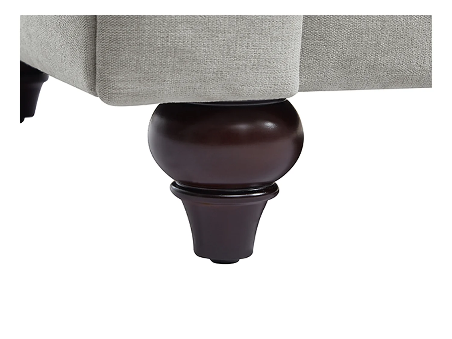 Canapé chesterfield 3 places en tissu gris clair CRONEL