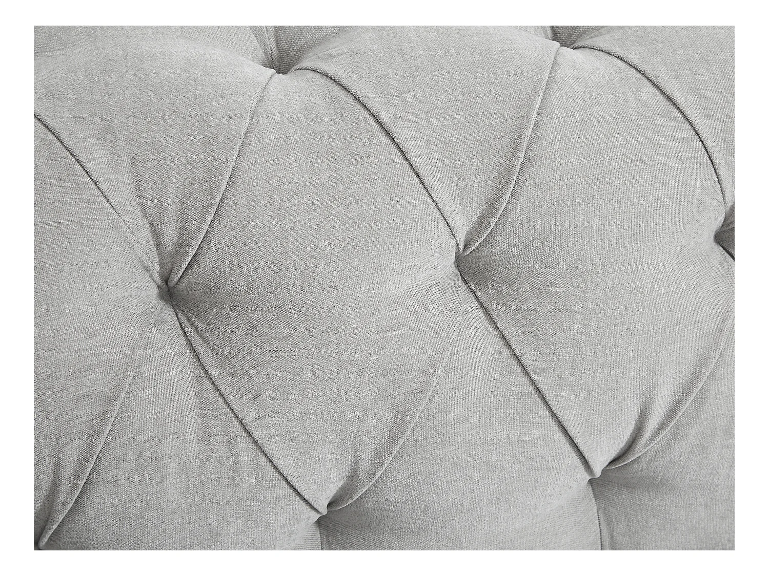 Canapé chesterfield 3 places en tissu gris clair CRONEL