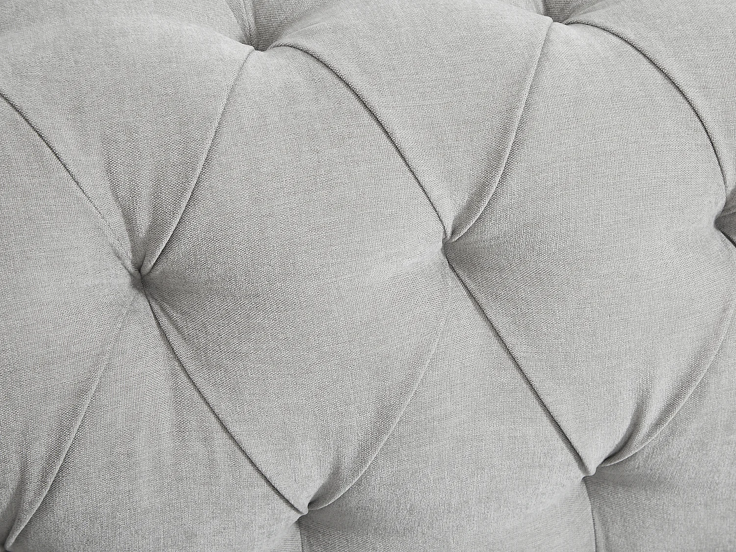 Canapé chesterfield 3 places en tissu gris clair CRONEL