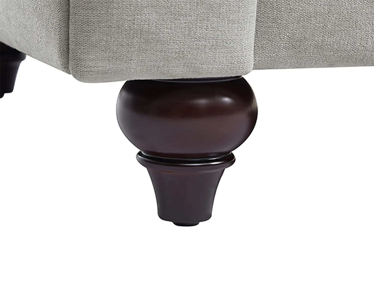 Canapé chesterfield 3 places en tissu gris clair CRONEL