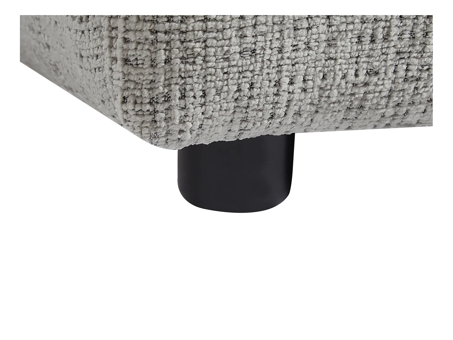 Canapé d'angle droit en tissu texturé gris NOSAVO