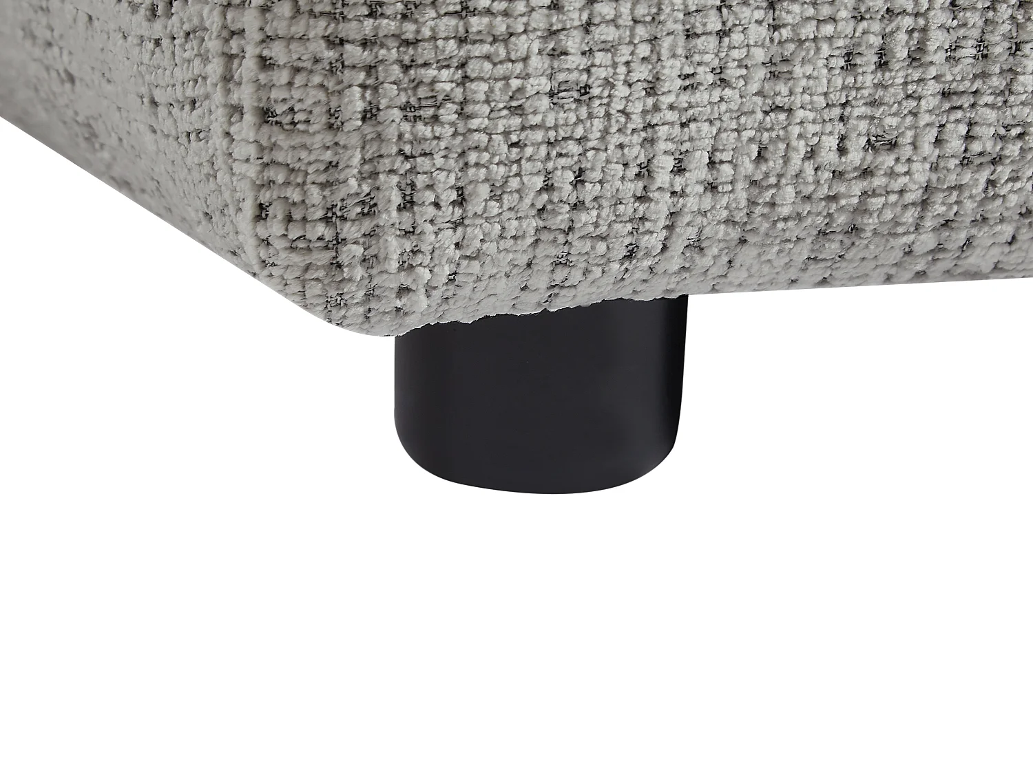 Canapé d'angle droit en tissu texturé gris NOSAVO