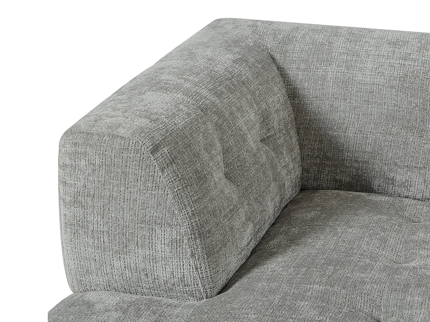 Venstrevendt sofa i gråt struktureret stof NOSAVO