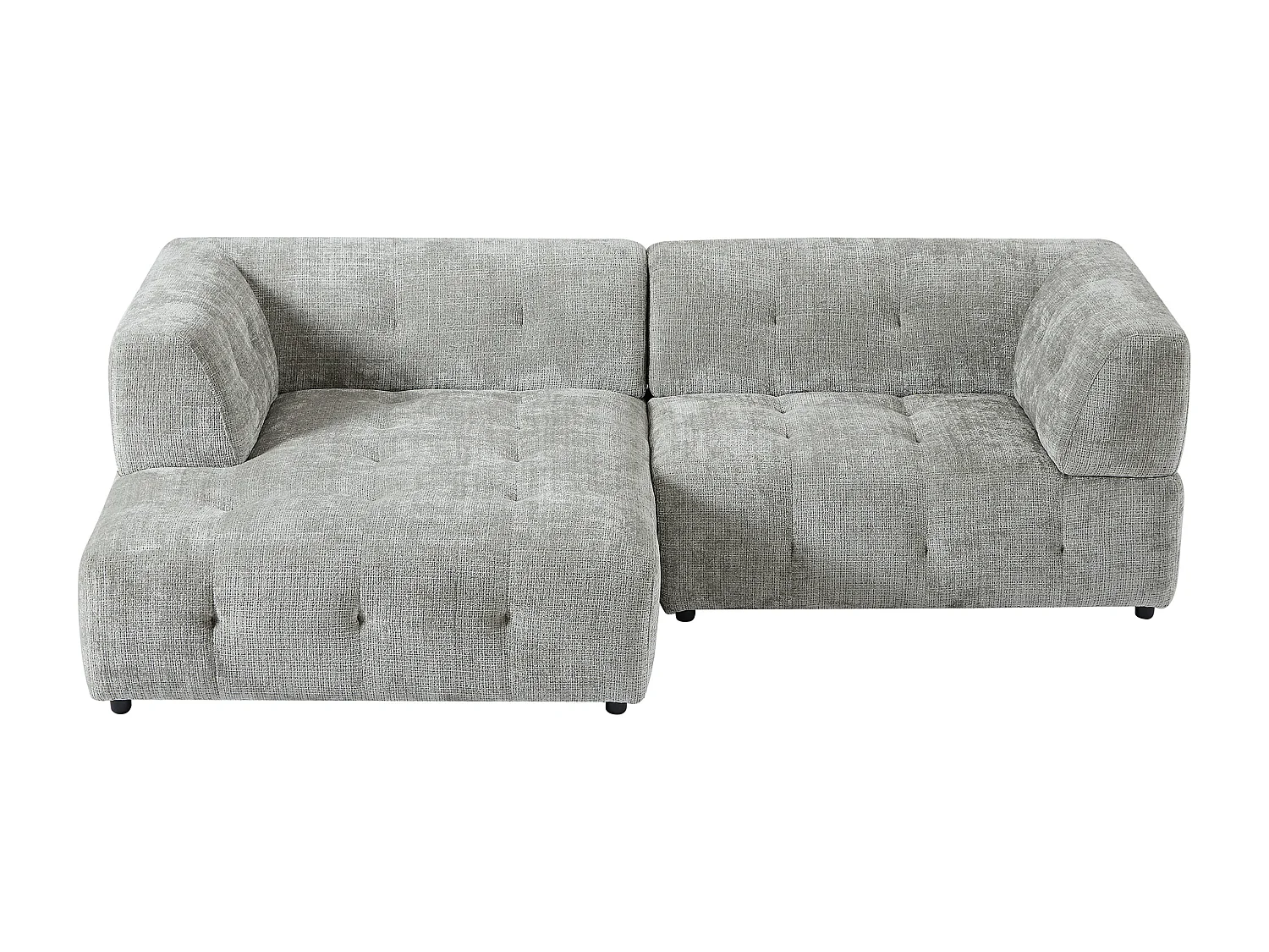 Canapé d'angle gauche en tissu texturé gris NOSAVO