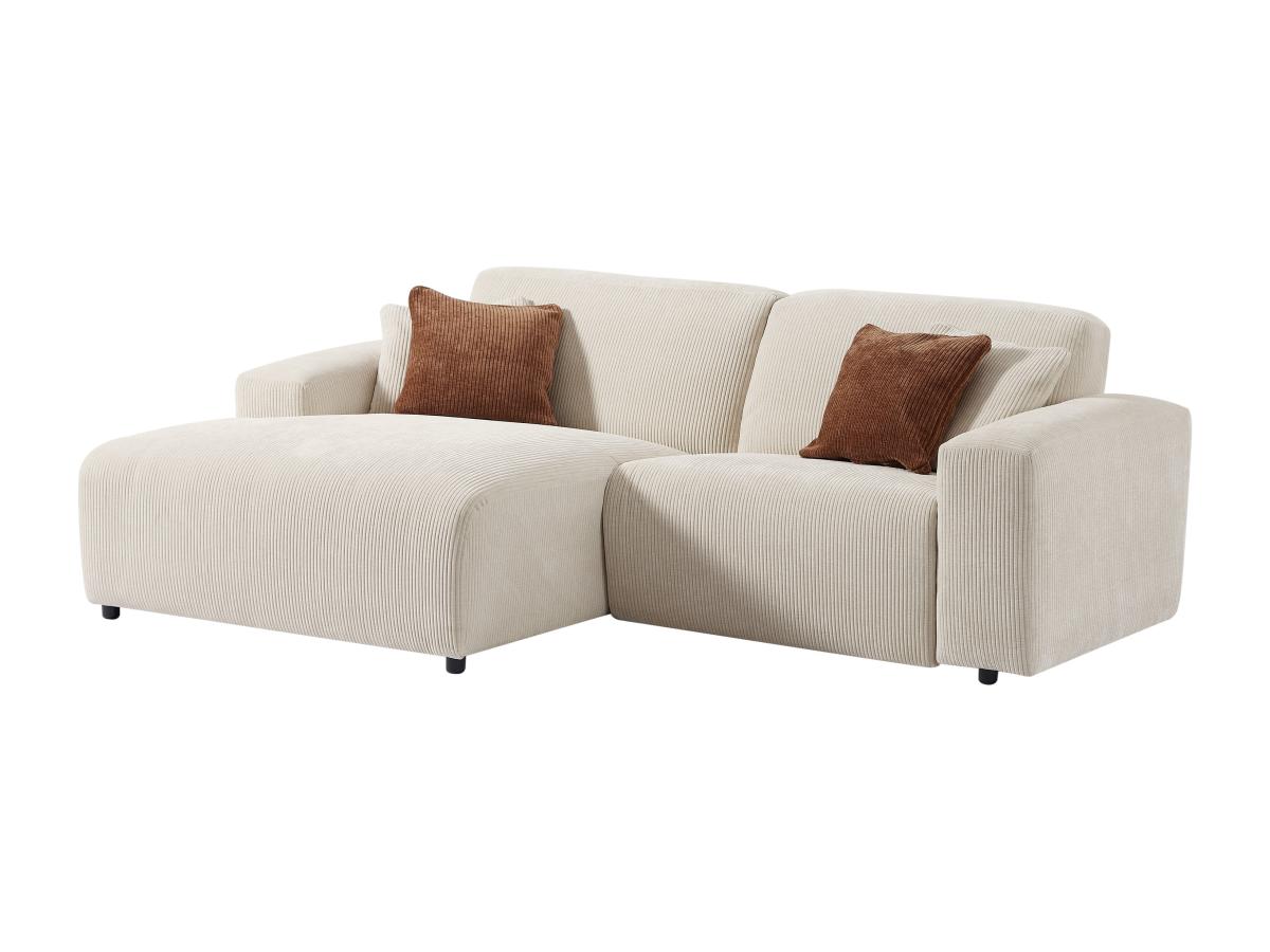 Eckrelaxsofa elektrisch - Ecke links - Cord - Beige - TIRONO von Maison Cép günstig online kaufen