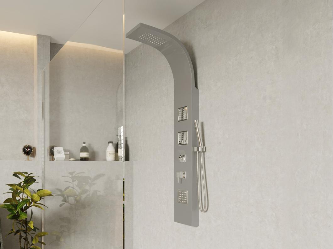 Colonne de douche hydromassante - Argenté - 20 x 150 cm - TYRA