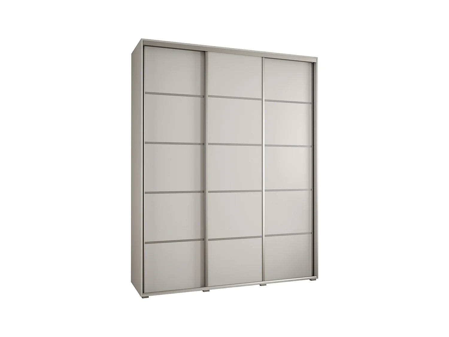 ARMOIRE DAVOS 4 À PORTES COULISSANTES 235,2/200/60 3 portes (Blanc/Blanc/Argent)