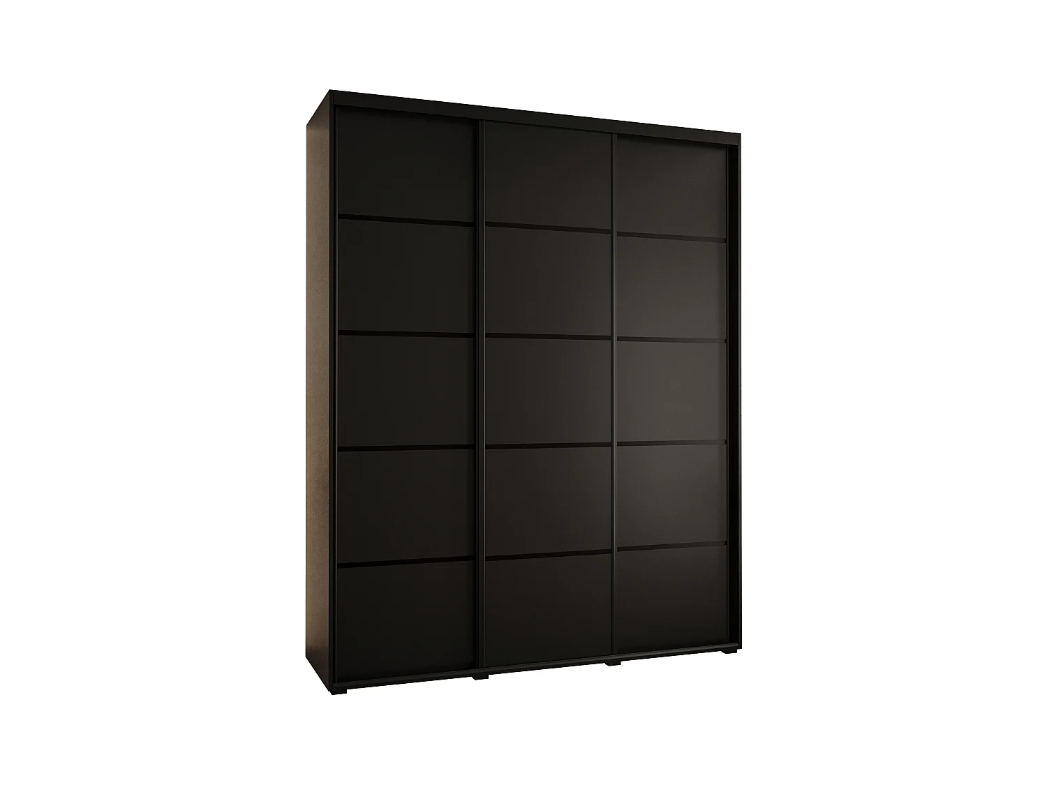 ARMOIRE DAVOS 4 À PORTES COULISSANTES 235,2/200/60 3 portes (Noir/Noir/Noir)