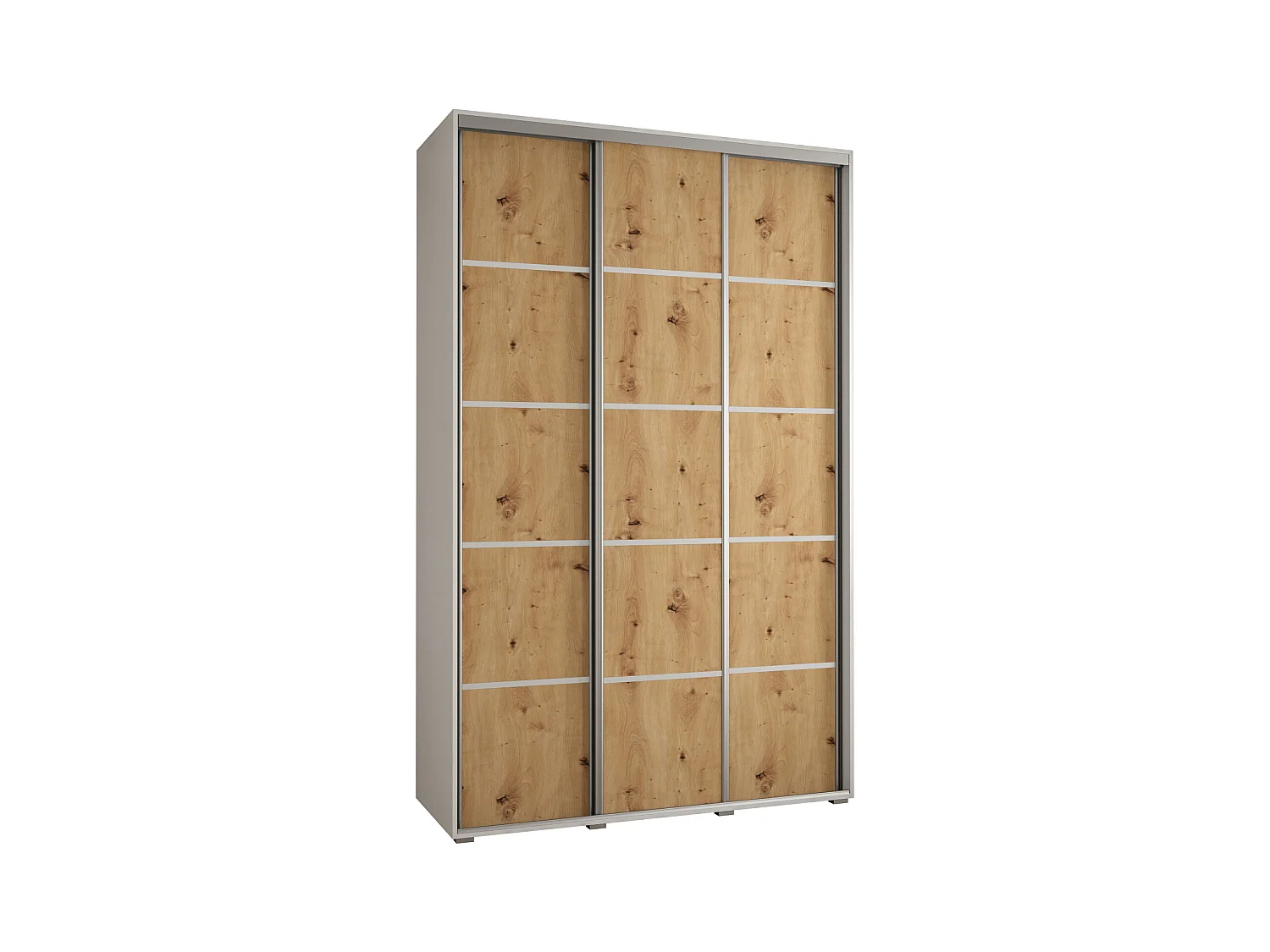 SCHWEBETÜRENSCHRANK DAVOS 4 235,2/170/45 3-türig (Weiß/Artisan/Silber)
