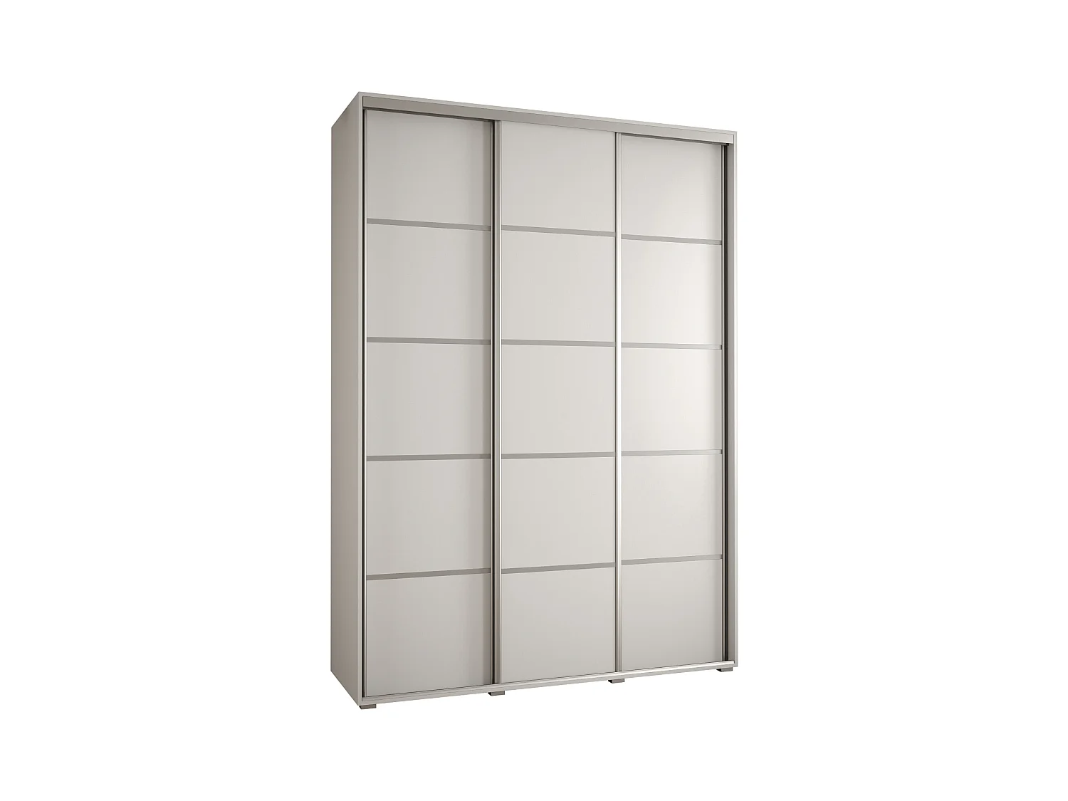 ARMOIRE DAVOS 4 À PORTES COULISSANTES 235,2/180/60 3 portes (Blanc/Blanc/Argent)