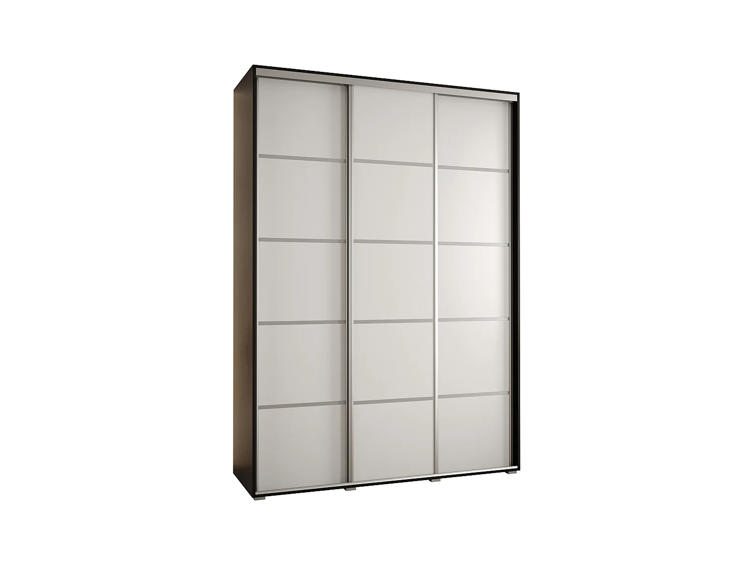 SCHWEBETÜRENSCHRANK DAVOS 4 235,2/180/45 3-türig (Schwarz/Weiß/Silber)